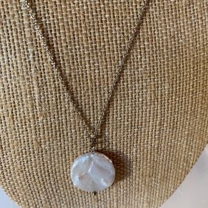 Anthropologie Coin Freshwater Pearl Necklace